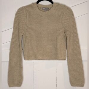 ASOS Cropped Tan Crew Neck Sweater